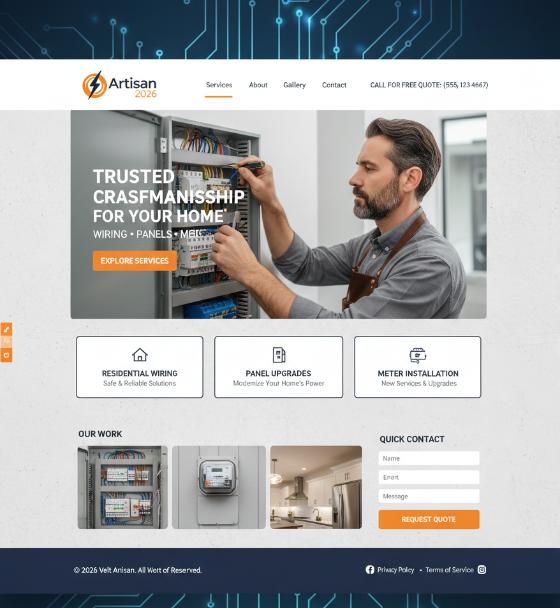Portfolio site web électricité - exemple réalisation artisan